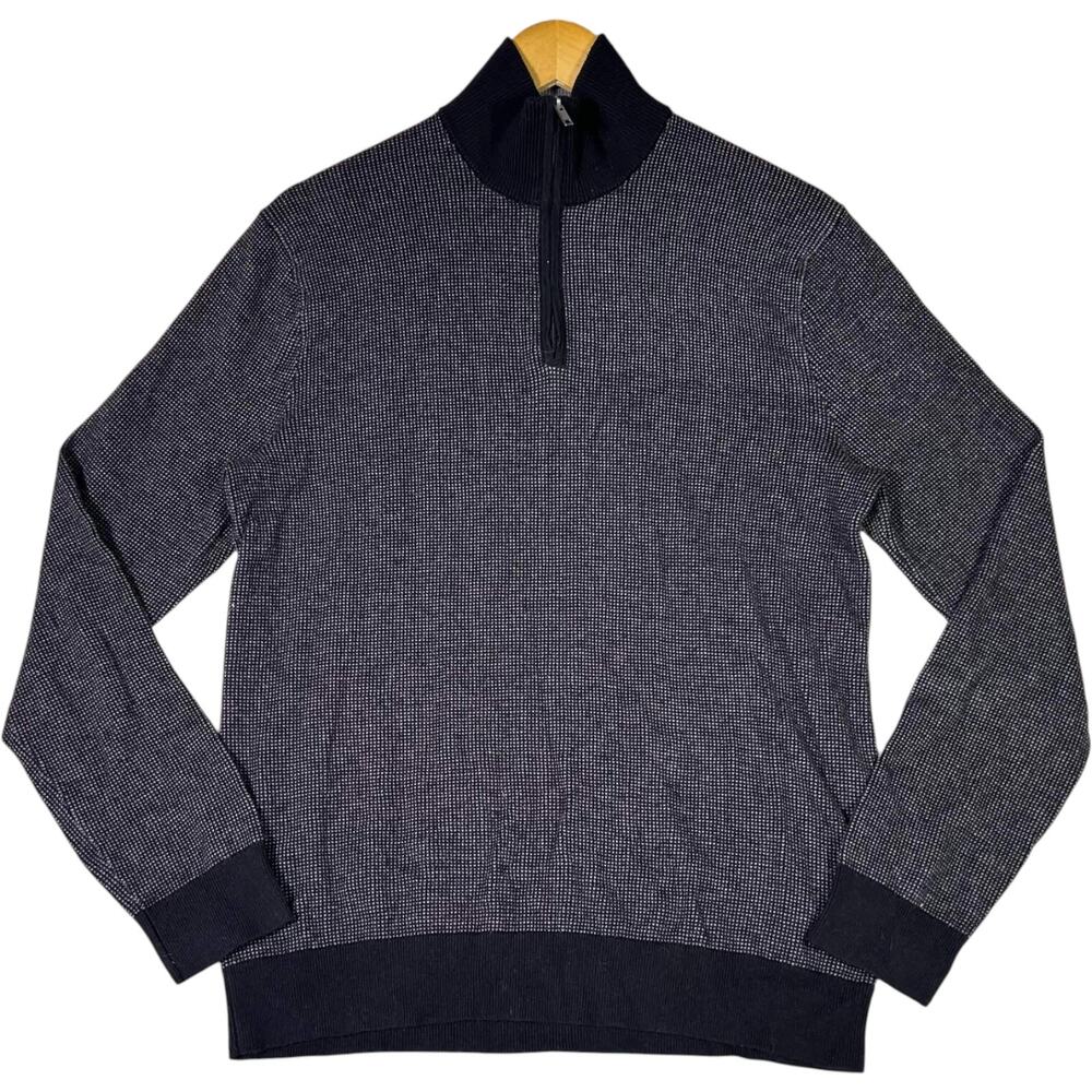 Banana Republic Gray Quarter Zip Sweater Premium Luxe Yarn Men's M Smart Casual